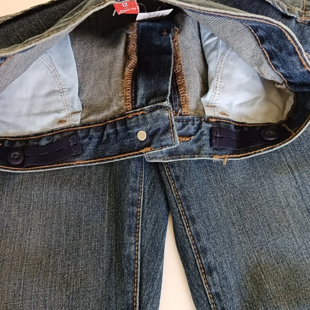 Children's Place Boy's Medium Wash 100% Cotton Bootcut Jeans Size 12